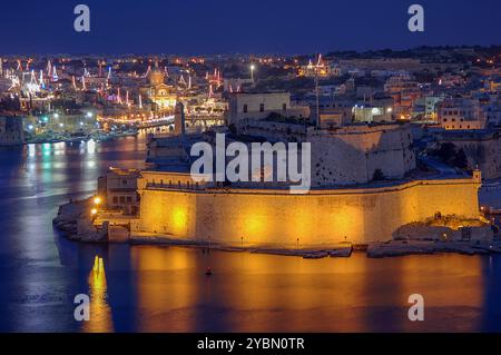 Maltesischer Archipel - Malta Insel - Malta Vittoriosa eine der drei Städte gegenüber Valletta Stockfoto