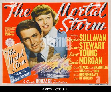 Lobby Card für den Film The Mortal Storm aus dem Jahr 1940 James Stewart, Margaret Sullavan, Robert Young, Frank Morgan Stockfoto