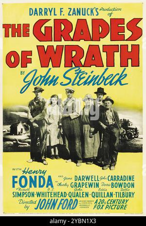 Die Trauben des Zorns, Vintage-Filmposter. Eine Adaption von John Steinbecks Buch - Henry Fonda. Regie: John Ford Stockfoto