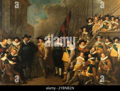 Offiziere und andere Bürgermeister des V. Bezirks in Amsterdam unter dem Kommando von Captain Cornelis de Graeff und Leutnant Hendrick Lauwrensz. Jacob Adriaensz Backer. 1642. Stockfoto