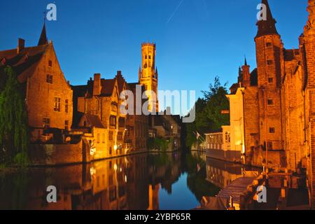 Brügge in der Abenddämmerung Stockfoto