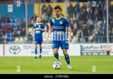 Mezokovesd, Ungarn – 16. Oktober 2022. Mezokovesd Mittelfeldspieler Shandor Vayda während des ungarischen Ligaspiels Mezokovesd gegen Ferencvaros (2:1). Stockfoto