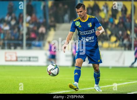 Mezokovesd, Ungarn – 16. Oktober 2022. Mezokovesd Mittelfeldspieler Shandor Vayda während des ungarischen Ligaspiels Mezokovesd gegen Ferencvaros (2:1). Stockfoto