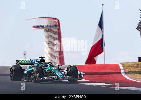 Austin, Texas, USA. Oktober 2024. Racing Point BWT Mercedes-Fahrer Lance Walk (18) vom Team Canada in Aktion während des Formel 1-Rennens Pirelli United States Grand Prix auf der Rennstrecke Circuit of the Americas in Austin, Texas. (Kreditbild: © Dan Wozniak/ZUMA Press Wire) NUR REDAKTIONELLE VERWENDUNG! Nicht für kommerzielle ZWECKE! Stockfoto