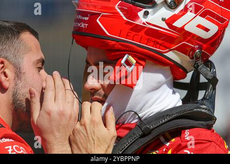 Austin, USA. Oktober 2024. Charles Leclerc aus Monaco fuhr den (16) Ferrari SF-24 Ferrari während des Grand Prix 2024 von Pirelli der Vereinigten Staaten. Quelle: Alessio Morgese/Alessio Morgese/Emage/Alamy Live News Stockfoto