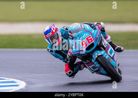 Melbourne, Australien. Oktober 2024. Jake Dixon auf der GASGAS KTM während des moto2-Trainings bei der australischen MotoGP 2024 auf dem Phillip Island Grand Prix Circuit. Quelle: Santanu Banik/Alamy Live News Stockfoto