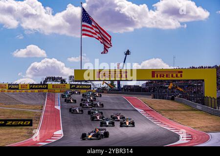 Austin, USA. Oktober 2024. Start des Sprint-Rennens des Grand Prix 2024 von Pirelli der Vereinigten Staaten, der auf dem Circuit of Americas in Austin, TX (USA) vom 18. Bis 20. September 2024 stattfindet Stockfoto