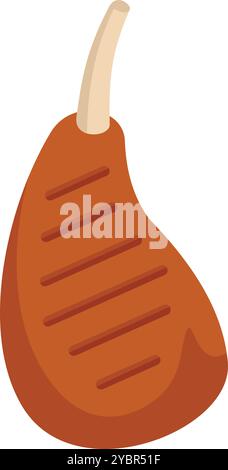 Dieses isometrische Symbol zeigt ein gegrilltes Lammkotelett, perfekt für die Präsentation von Fleischgerichten Stock Vektor