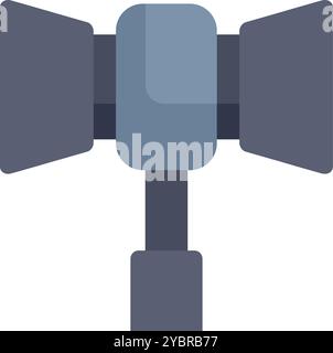 Einfaches flaches Symbol eines Stroboskop-Blitzgeräts, das von Fotografen für Studiobeleuchtung verwendet wird Stock Vektor