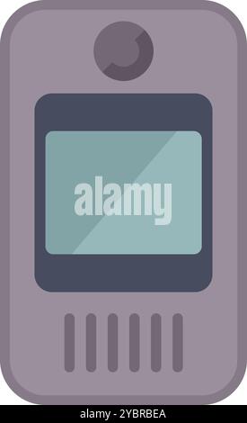 Altmodisches graues Backsteintelefon mit Antenne, die einen leeren Bildschirm anzeigt Stock Vektor