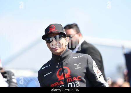 MELBOURNE, AUSTRALIEN. Oktober 2024. Im Bild: Jorge Martín, Nummer 89 Spaniens, fährt für Prima Pramac Racing während des MotoGP Hero Walks beim Qatar Airways Australian Motorcycle Grand Prix 2024 auf dem Phillip Island Circuit. Quelle: Karl Phillipson/Alamy Live News Stockfoto