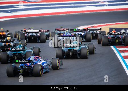 Austin, Texas, USA. 19. Oktober 2024: Start des Sprint-Rennens beim Formel 1 Pirelli United States Grand Prix, Circuit of the Americas. Austin, Texas. Mario Cantu/CSM Credit: CAL Sport Media/Alamy Live News Stockfoto