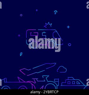 Bargeld-in-Transit gepanzerte Auto Gradientenlinie Symbol, Vektor-Illustration Stock Vektor