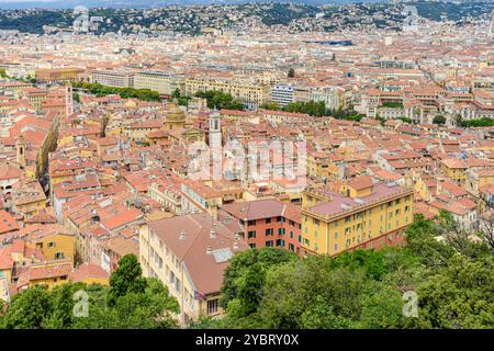 Die Dächer der Altstadt, Vieux Nice, Nizza, Provence-Alpes-Côte d'Azur, Alpes-Maritimes, Frankreich Stockfoto
