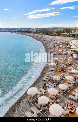 Plage de Castel, Nizza, Provence-Alpes-Côte d'Azur, Alpes-Maritimes, Frankreich Stockfoto