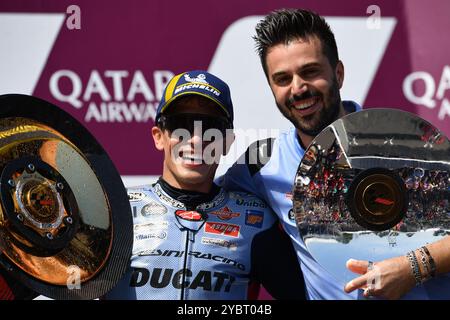 MELBOURNE, AUSTRALIEN. Oktober 2024. Im Bild: Marc Márquez, Nummer 93 Spaniens, reitet für Gresini Racing während der MotoGP-Podestfeier beim Qatar Airways Australian Motorcycle Grand Prix 2024 auf dem Phillip Island Circuit. Quelle: Karl Phillipson/Alamy Live News Stockfoto