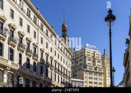 Madrid, Spanien, 15. August 2020: Sevilla Street und Canalejas Luxus-Wohn- und Hotelentwicklung in Madrid, Europa Stockfoto