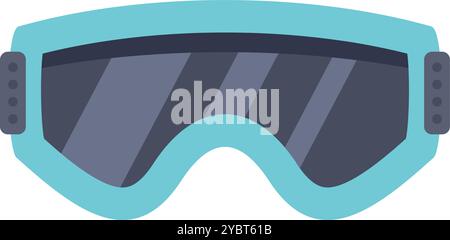 Blaue Snowboardbrille zum Schutz der Augen vor Sonneneinstrahlung Stock Vektor