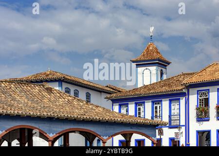 Alte Gebäude im Barock- und Kolonialstil in der historischen Stadt Diamantina in Minas Gerais Stockfoto