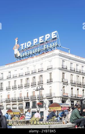 Madrid, Spanien, 11. Oktober 2020: Platz Puerta del Sol im Zentrum von Madrid, Europa Stockfoto