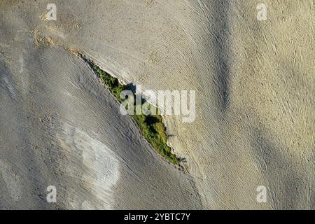 Luftaufnahme Dokumentation der Form von landwirtschaftlichen Flächen im Spätsommer Stockfoto