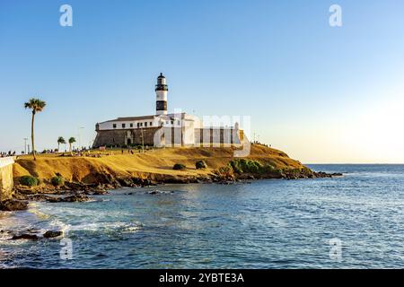 Sonnenuntergang im berühmten Farol da Barra in der Stadt Salvador, Bahia Stockfoto