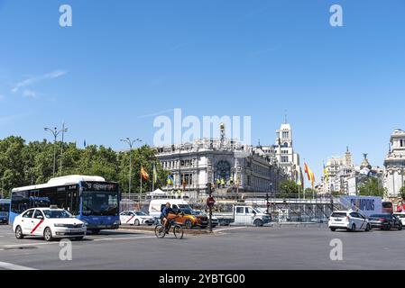 Madrid, Spanien, 29. Mai 2022: Vorbereitungen auf der Plaza of Cibeles für den 14. Sieg des Fußballvereins Real Madrid im Champions Leag Stockfoto