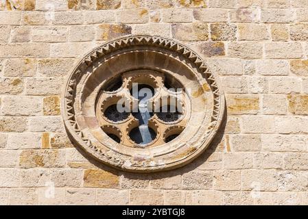 Rosenfenster in der Kirche Santa Maria Magdalena in Zamora, Spanien, Europa Stockfoto