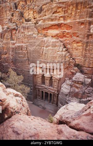 Bildnummer: 524 Datum: Oktober 2011 Freigabe des Grundstücks: Nicht verfügbar erhöhte Sicht auf die Schatzkammer, Petra Jordan Stockfoto