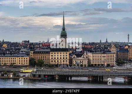 Stockholm, Schweden, 8. August 2019: Panoramablick auf Gamla Stan in Stockholm, Europa Stockfoto