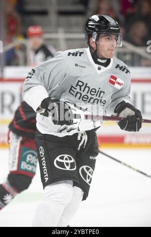 PSD Bank Dome, Düsseldorf, Nordrhein-Westfalen, Robin van Calster (Koelner Haie, #5), PENNY DEL, Duesseldorfer EG-Koelner Haie am 18.10.2024 Stockfoto