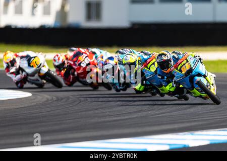 Melbourne, Australien, 20. Oktober 2024. Joel Kelso auf dem BOE Ducati während des moto3-Rennens bei der australischen MotoGP auf dem Phillip Island Grand Prix Circuit am 20. Oktober 2024 in Melbourne, Australien. Quelle: Santanu Banik/Speed Media/Alamy Live News Stockfoto