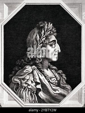 König Wilhelm III. Von England (1650–1702), aus einem Kupferstich um 1803. Stockfoto