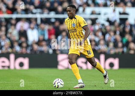 Newcastle, Großbritannien. Oktober 2024. Danny Welbeck aus Brighton & Hove Albion mit dem Ball während des Premier League-Spiels Newcastle United gegen Brighton und Hove Albion im St. James's Park, Newcastle, Vereinigtes Königreich, 19. Oktober 2024 (Foto: Mark Cosgrove/News Images) in Newcastle, Vereinigtes Königreich am 19. Oktober 2024. (Foto: Mark Cosgrove/News Images/SIPA USA) Credit: SIPA USA/Alamy Live News Stockfoto