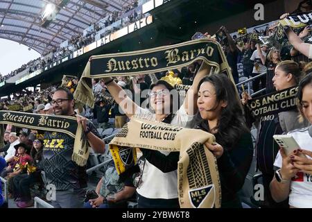 19. Oktober 2024: MLS - Major League Soccer - LAFC holte sich den Spitzenplatz der MLS Western Conference, indem er San Jose Erdbeben am letzten Tag der regulären Saison 2024 mit 3 zu 1 besiegte, BMO Stadium, Los Angeles, CA, USA. Oktober 2024. LAFC besiegte die lokalen Rivalen LA Galaxy um den Spitzenplatz im Westen, als die Galaxy ihr Match verlor. Foto cr Scott Mitchell/ZUMA Press (Foto: © Scott Mitchell/ZUMA Press Wire) NUR REDAKTIONELLE VERWENDUNG! Nicht für kommerzielle ZWECKE! Stockfoto