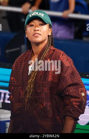 Tokio, Japan. Oktober 2024. Der japanische Profi-Tennisspieler Naomi OSAKA nimmt an einer Sonderveranstaltung „Yonex Tennis Festival 2024“ im Rahmen des Toray Pan Pacific Open Tennis Turniers 2024 im Ariake Coliseum Teil. Das Turnier findet vom 21. Bis 27. Oktober statt. (Kreditbild: © Rodrigo Reyes Marin/ZUMA Press Wire) NUR REDAKTIONELLE VERWENDUNG! Nicht für kommerzielle ZWECKE! Quelle: ZUMA Press, Inc./Alamy Live News Stockfoto