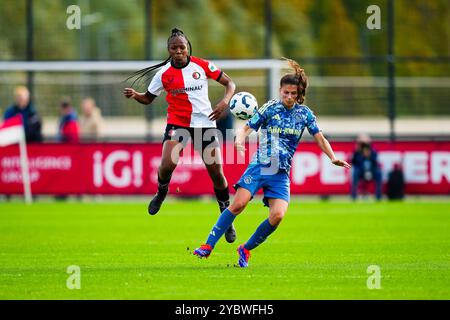 Rotterdam - Celainy Obispo von Feyenoord Rotterdam während der vierten Runde der Azerion Vrouwen Eredivisie in der Saison 2024/2025. Das Spiel findet zwischen Feyenoord V1 und Ajax V1 in Varkenoord am 20. Oktober 2024 in Rotterdam statt. (VK Sportphoto/Danny de Groot) Stockfoto