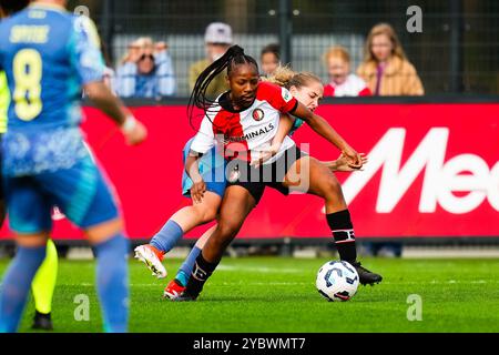 Rotterdam - Celainy Obispo von Feyenoord Rotterdam während der vierten Runde der Azerion Vrouwen Eredivisie in der Saison 2024/2025. Das Spiel findet zwischen Feyenoord V1 und Ajax V1 in Varkenoord am 20. Oktober 2024 in Rotterdam statt. (VK Sportphoto/Danny de Groot) Stockfoto