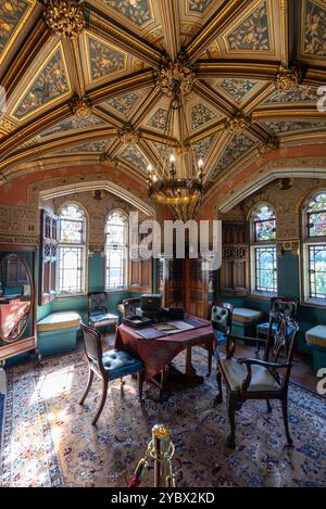 Lord Butes Arbeitszimmer, Cardiff Castle, Wales, Großbritannien Stockfoto