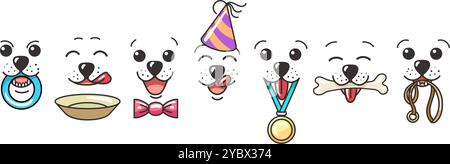 Niedliche Welpen Mund Set Stock Vektor