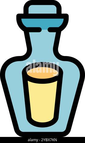 Einfaches Symbol einer korken Flasche, möglicherweise mit einer Nachricht oder einem hausgemachten Getränk Stock Vektor