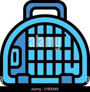 Dieser blaue Tierhalter ist perfekt für den sicheren und bequemen Transport kleiner Tiere Stock Vektor