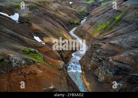 Island, Sudurland, Kerlingarfjöll, Hveradalir Thermalberg Stockfoto