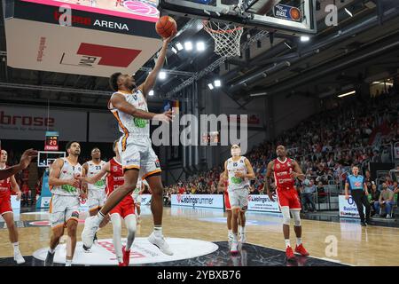 Bamberg, Deutschland. Oktober 2024. Bryce Hamilton (Rostock Seawolves) Bamberg Baskets - Rostock Seawolves/easyCredit-BBL/Basketball Bundesliga/Saison 2024/25/Spieltag 5/20.10.2024, Brose Arena Bamberg Credit: Daniel Löb/Loeb Credit: Daniel Löb/dpa/Alamy Live News Stockfoto