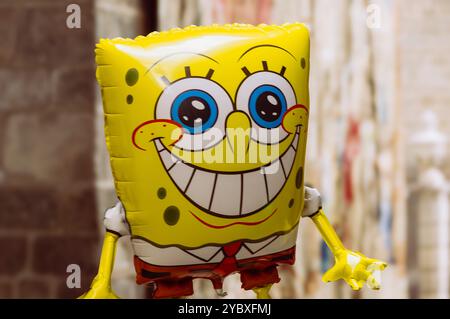 Toledo, Spanien, 19. Juni 2014: SpongeBob SquarePants Ballon bei Toledos Fronleichnamsprozession Stockfoto