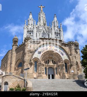 Tempel des Heiligen Herzens Jesu (Katalanisch: Tempel Expiatori del Sagrat Cor), Tibidado, Barcelona Stockfoto