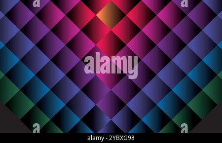Abstrakter Hintergrund überlappende Neon-Diamantformen in verschiedenen Farben Stock Vektor
