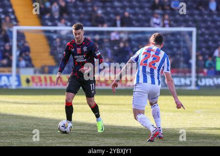 Kilmarnock, Großbritannien. Oktober 2024. Kilmarnock fc spielte gegen den Rangers FC in der schottischen Premiership, 1. Phase, in ihrem Heimatland Rugby Park, Kilmarnock, Ayrshire, Schottland, UK. Das Finale war Kilmarnock 1:0-Rangers und das Siegtor wurde von MARLEY WATKINS, Kilmarnock 23, in 87 Minuten erzielt. Quelle: Findlay/Alamy Live News Stockfoto