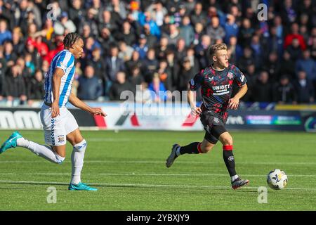 Kilmarnock, Großbritannien. Oktober 2024. Kilmarnock fc spielte gegen den Rangers FC in der schottischen Premiership, 1. Phase, in ihrem Heimatland Rugby Park, Kilmarnock, Ayrshire, Schottland, UK. Das Finale war Kilmarnock 1:0-Rangers und das Siegtor wurde von MARLEY WATKINS, Kilmarnock 23, in 87 Minuten erzielt. Quelle: Findlay/Alamy Live News Stockfoto