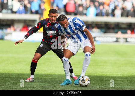 Kilmarnock, Großbritannien. Oktober 2024. Kilmarnock fc spielte gegen den Rangers FC in der schottischen Premiership, 1. Phase, in ihrem Heimatland Rugby Park, Kilmarnock, Ayrshire, Schottland, UK. Das Finale war Kilmarnock 1:0-Rangers und das Siegtor wurde von MARLEY WATKINS, Kilmarnock 23, in 87 Minuten erzielt. Quelle: Findlay/Alamy Live News Stockfoto